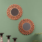 Amaya Decors Copper Rose Mirror Set of 2 (15x15 Inch)