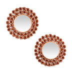 Amaya Decors Copper Rose Mirror Set of 2 (15x15 Inch)