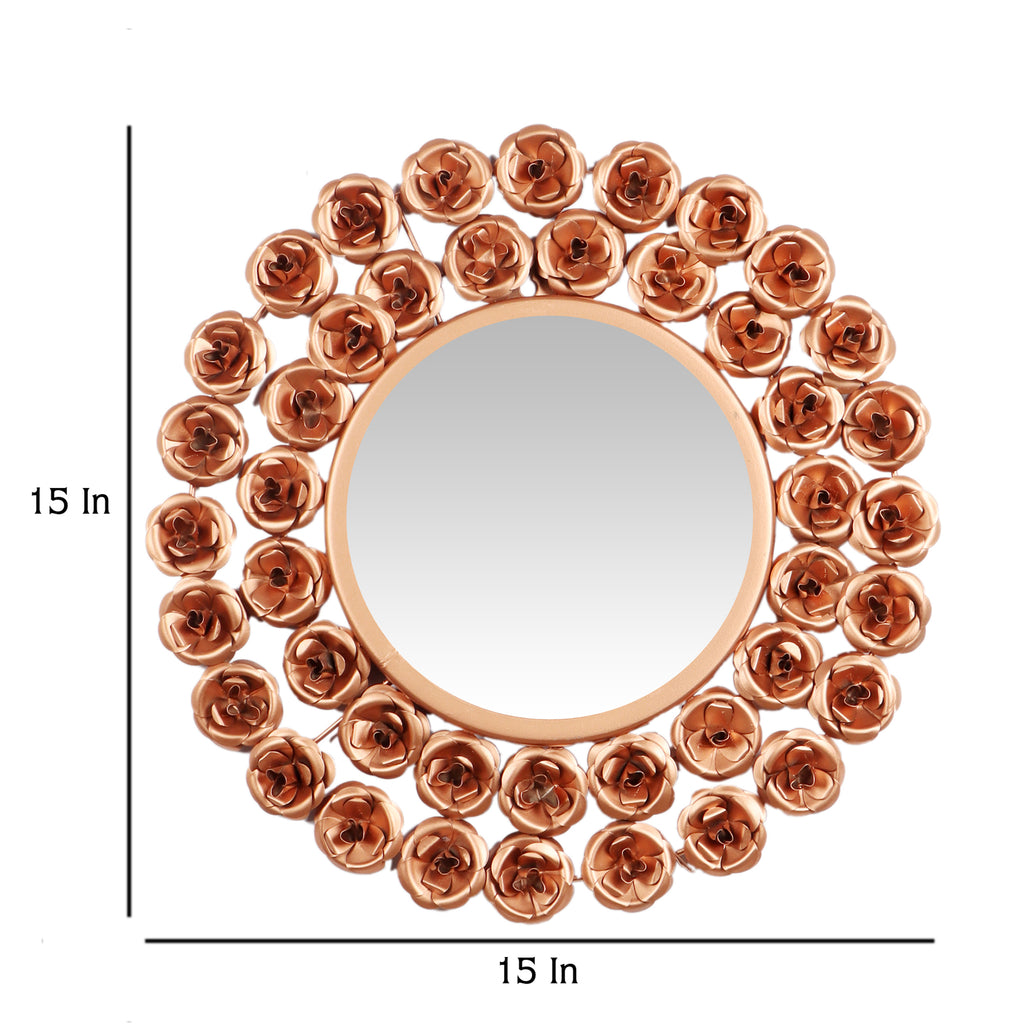 Amaya Decors Copper Rose Mirror Set of 2 (15x15 Inch)