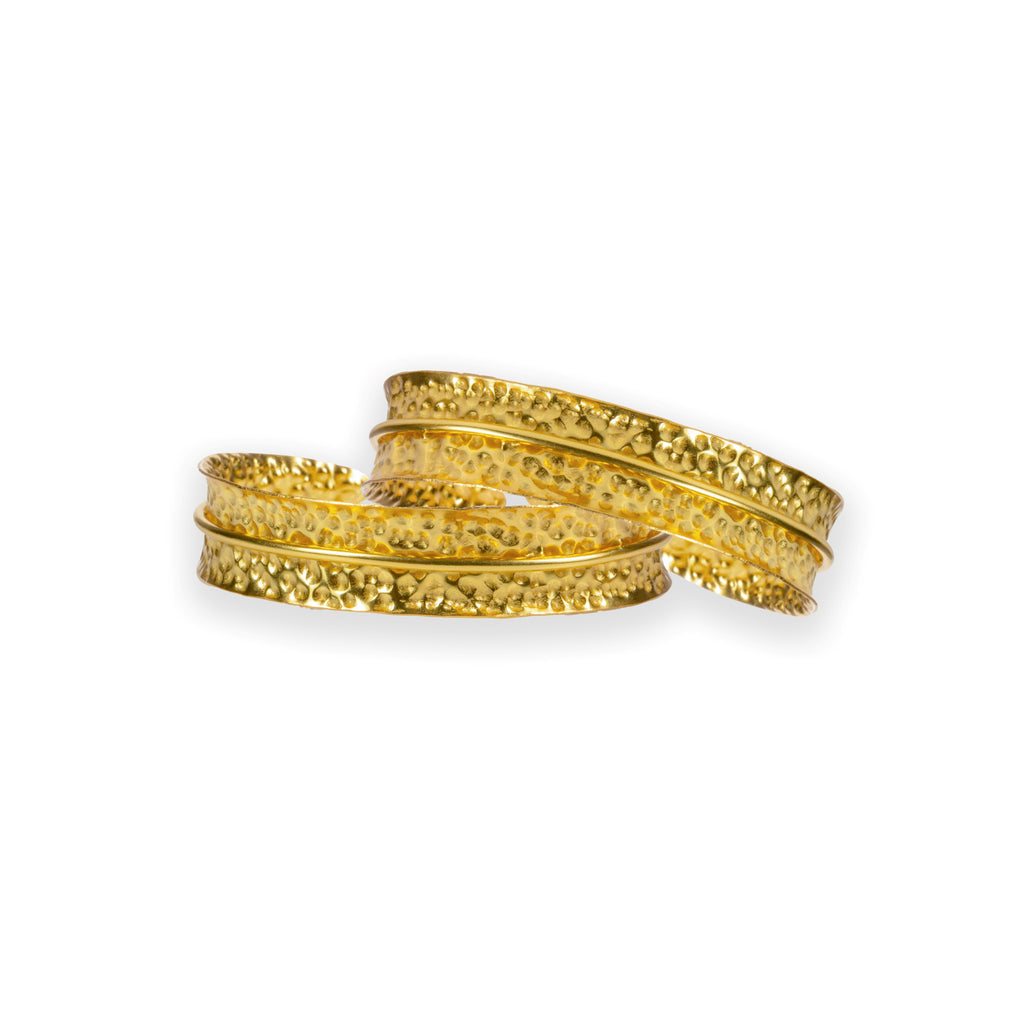 Dira Bangle Plain Gold Tone - Set of 2
