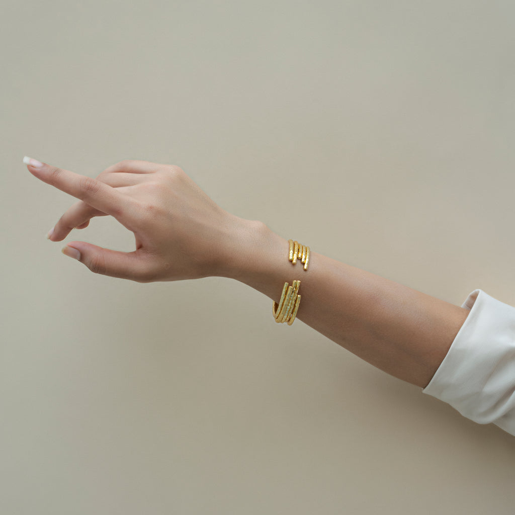 Empress Bangle Plain - Gold Tone - Set of 3