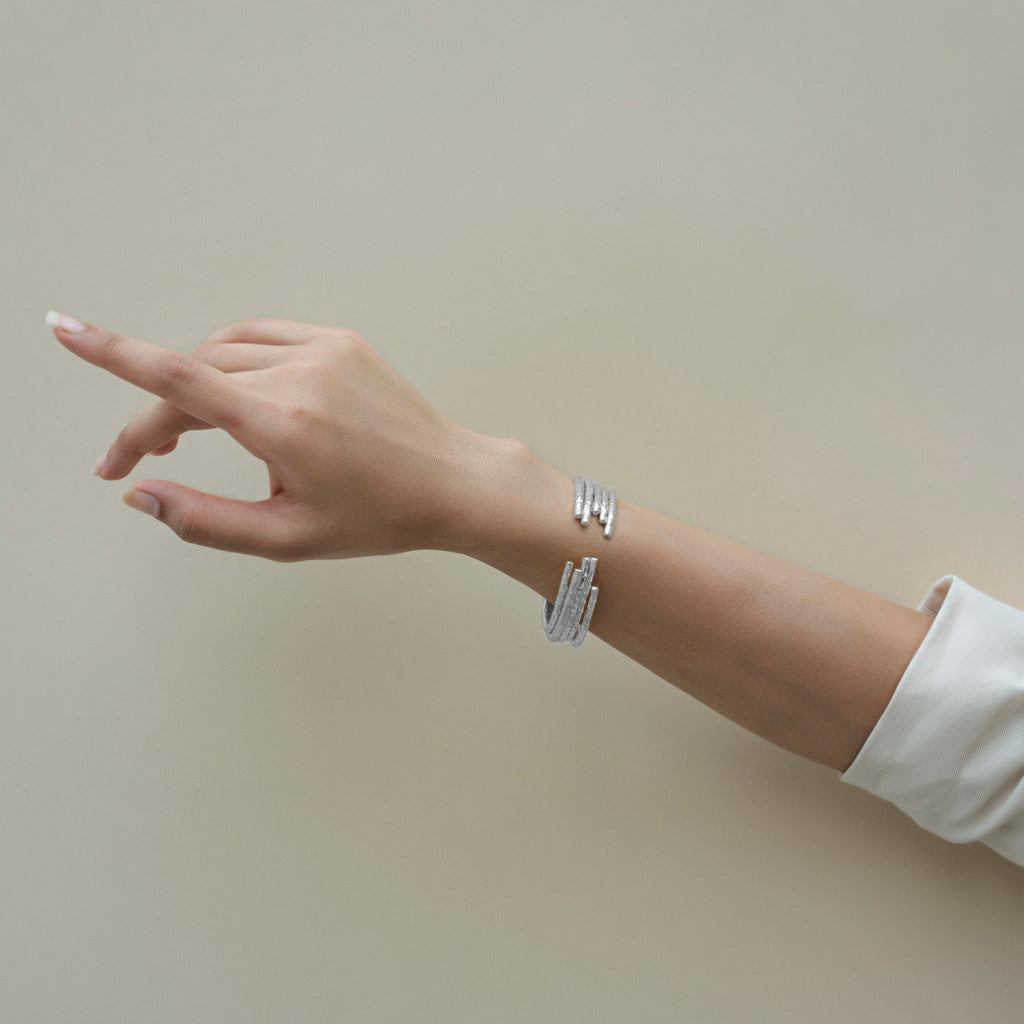 Empress Bangle Plain - Silver Tone - Set of 3