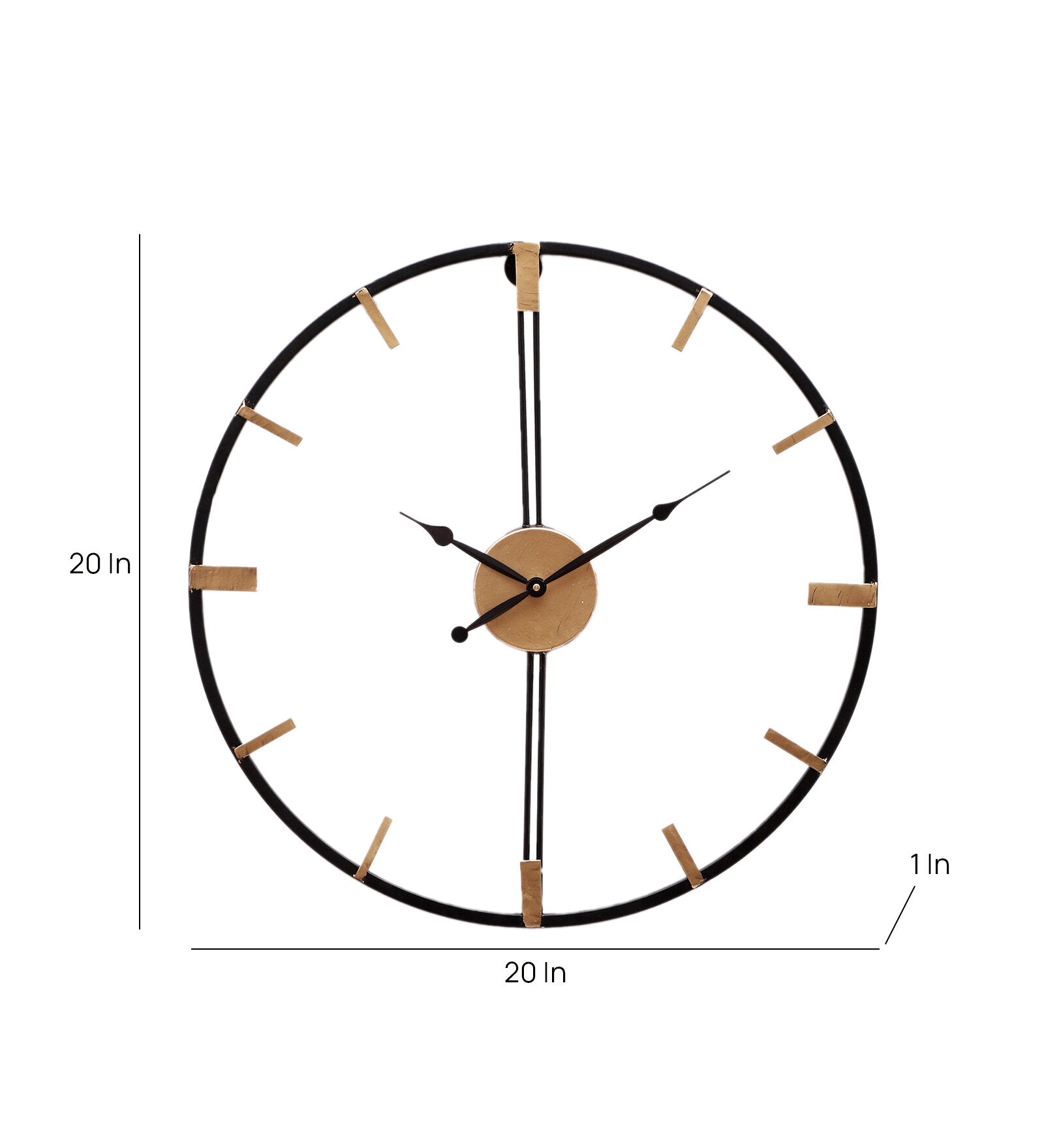 Amaya Decors Gold & Black Stripes Wall Clock