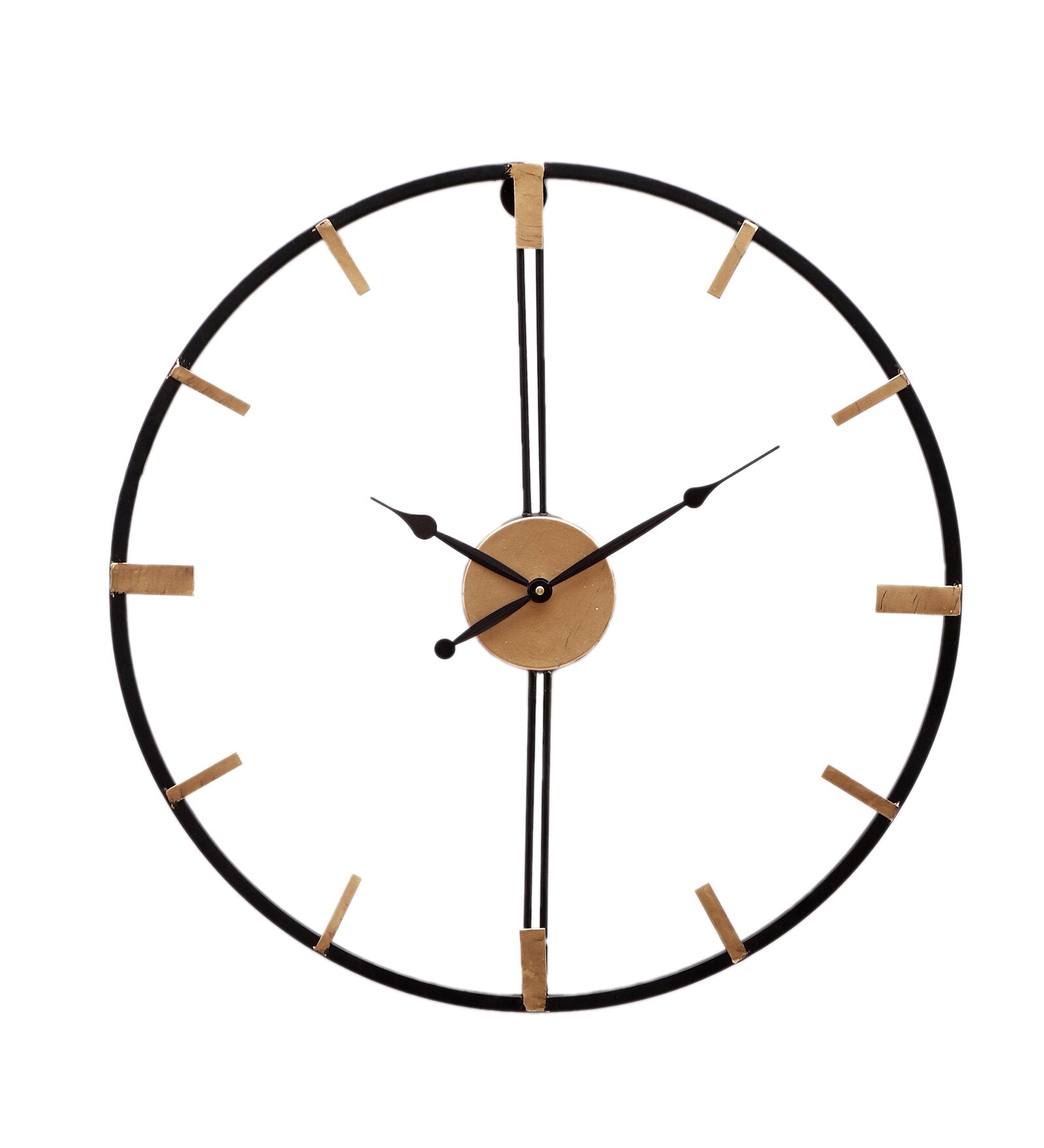 Amaya Decors Gold & Black Stripes Wall Clock