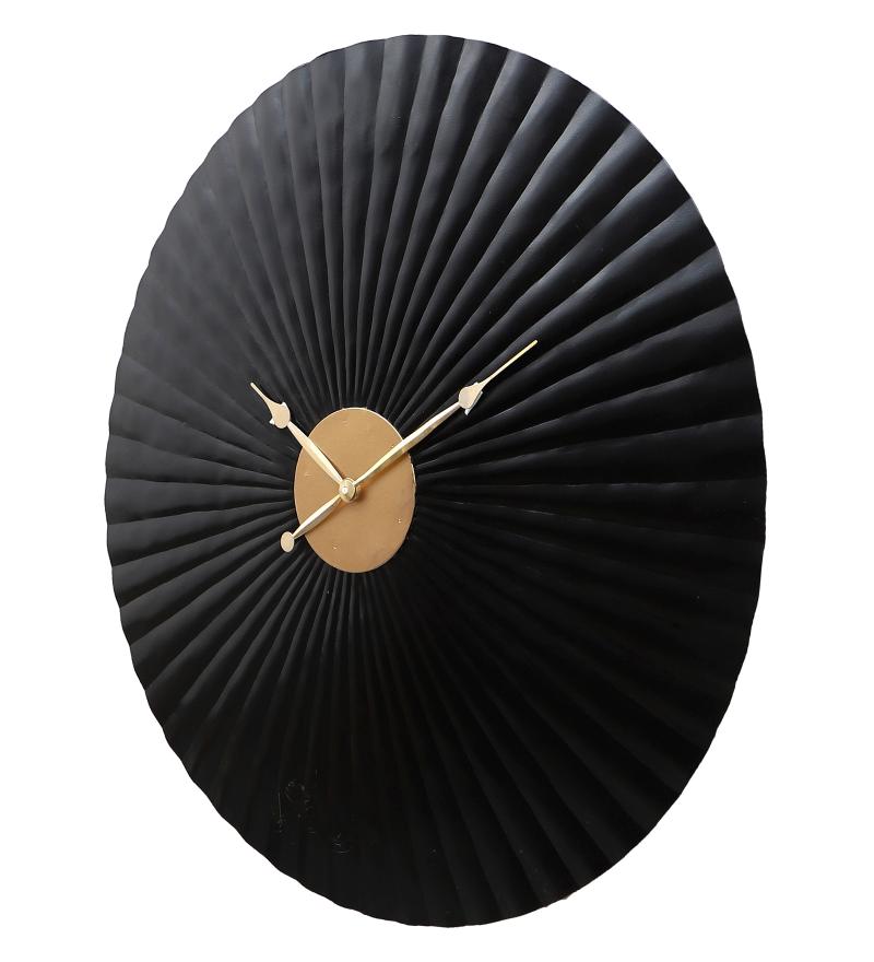 Amaya Decors Black & Gold Hammered Wall Clock