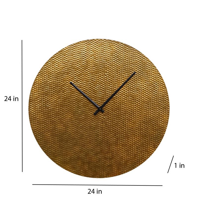 Amaya Decors Gold Small Hammered Wall Clock