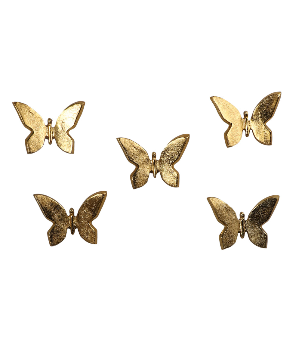 Amaya Decors Aluminium Butterfly Wall Art Set of 5