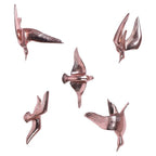 Amaya Decors Aluminium Copper Bird Wall Decor Set of 5