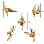 Amaya Decors Aluminium Gold Bird Wall Decor Set of 5
