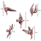 Amaya Decors Aluminium Copper Bird Wall Decor Set of 5