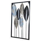 Amaya Decors Black & Gold Leaves Rectangular Wall Décor