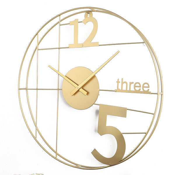 Amaya Decors 12-Three-5 Elegant Gold Wall Clock