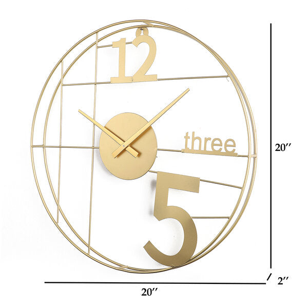 Amaya Decors 12-Three-5 Elegant Gold Wall Clock
