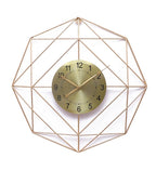 Amaya Decors Hexagon Wire Wall Clock with Gold DIal