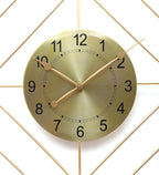 Amaya Decors Hexagon Wire Wall Clock with Gold DIal