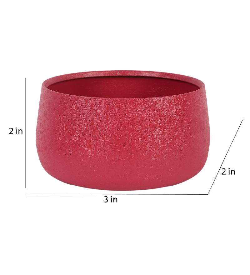 Amaya Decors Maroon Bowl Textured Planter Set of 2