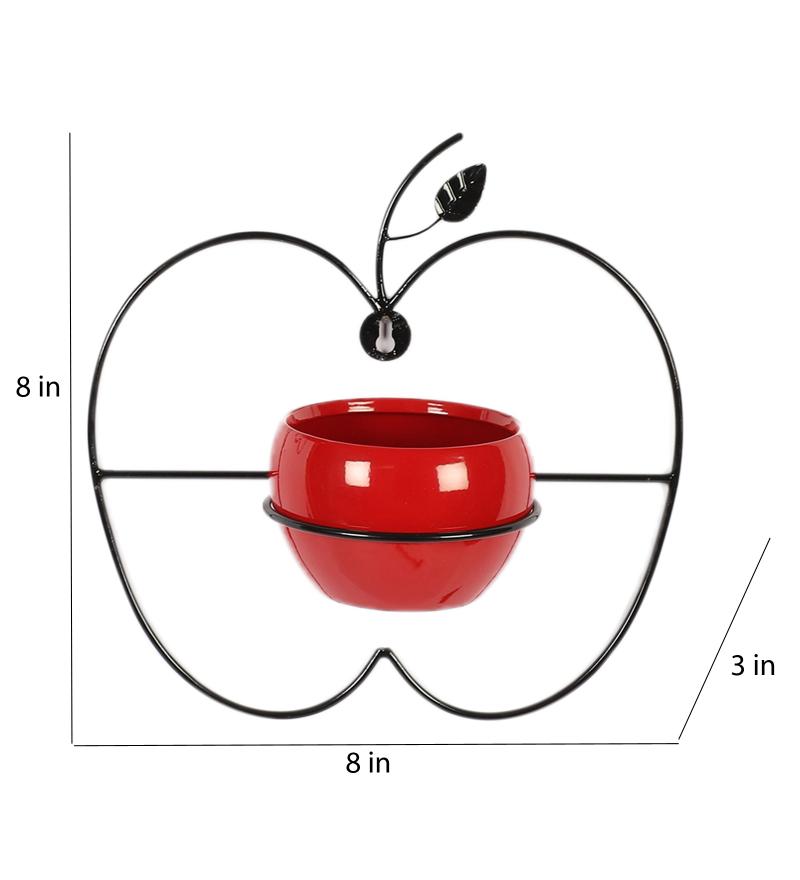 Amaya Decors Wall Hanging Red Apple Planter Set of 2