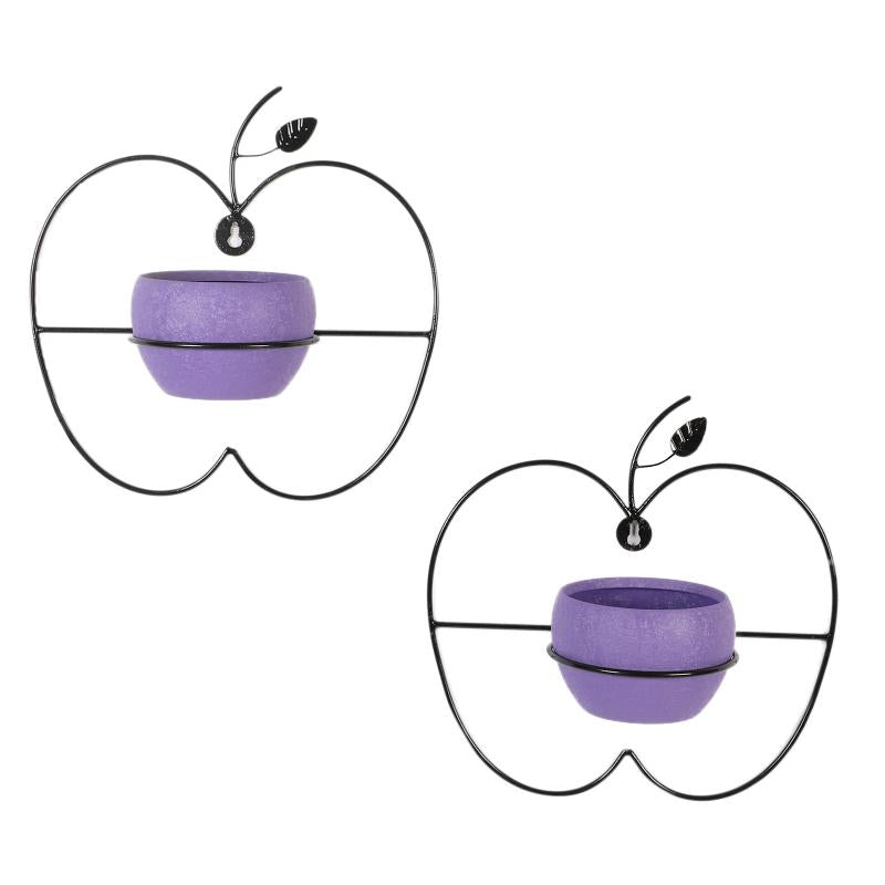 Amaya Decors Wall Hanging Purple Apple Planter Set of 2