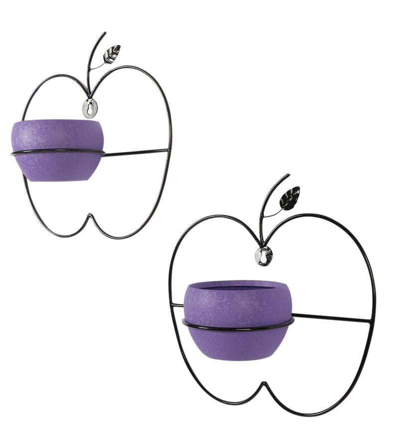 Amaya Decors Wall Hanging Purple Apple Planter Set of 2
