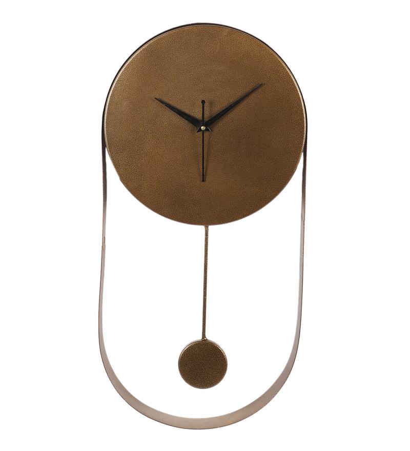 Amaya Decors Brown Textured Pendulam Clock