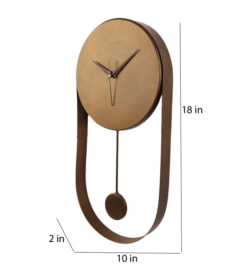Amaya Decors Brown Textured Pendulam Clock
