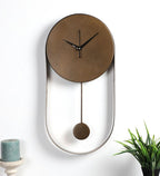 Amaya Decors Brown Textured Pendulam Clock