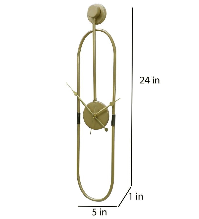 Amaya Decors Gold Pipe Oval Clock