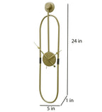 Amaya Decors Gold Pipe Oval Clock