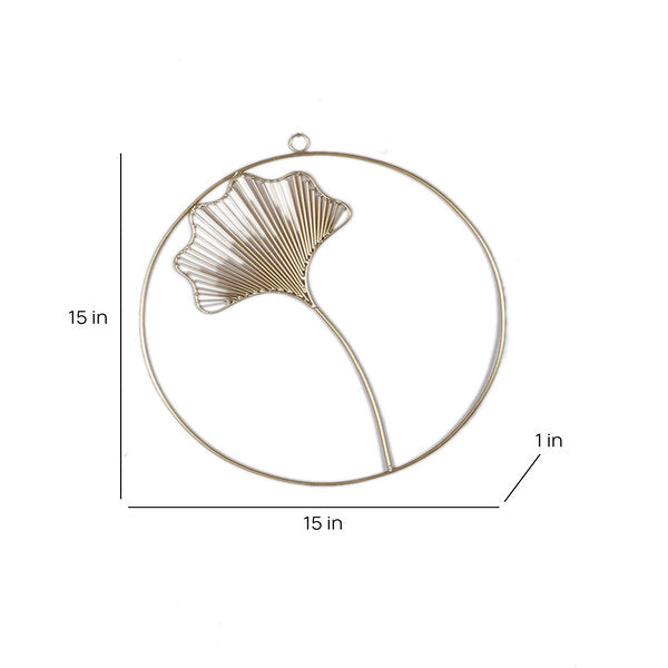 Amaya Decors Golden Leaves Ring Wall Decor Set of 3