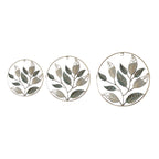 Amaya Decors Green & Gold Mango Leaves Wall Decor Set of 3