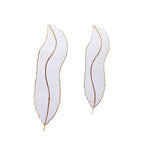 Amaya Decors White & Gold Long Leaves Wall Decor Set of 2
