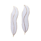 Amaya Decors White & Gold Long Leaves Wall Decor Set of 2