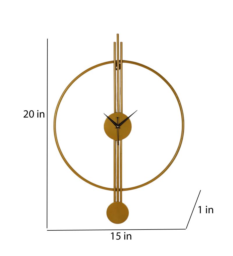 Amaya Decors Ring & Stripe Clock Gold