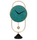 Amaya Decors Green & Gold Oval Table Clock