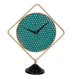 Amaya Decors Green & Gold Square Table Clock