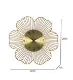 Amaya Decors Gold Flower Shape Wall Clock