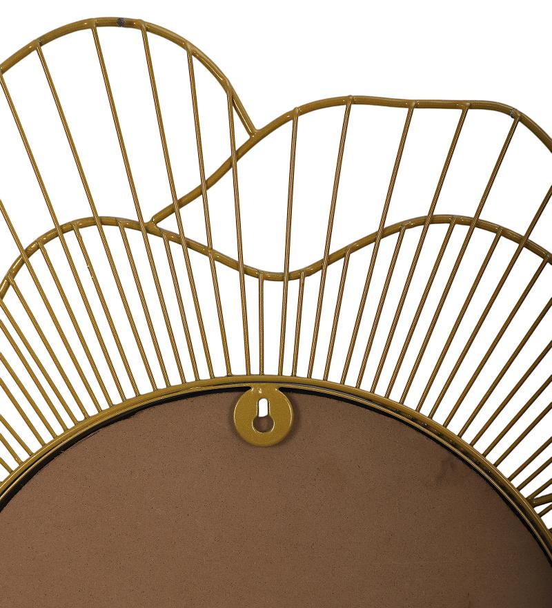 Amaya Decors Gold Flower Shape Wall Mirror (20x20x1 Inch)