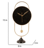 Amaya Decors Black & Gold Oval Table Clock