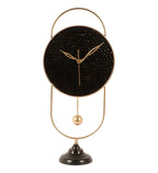 Amaya Decors Black & Gold Oval Table Clock