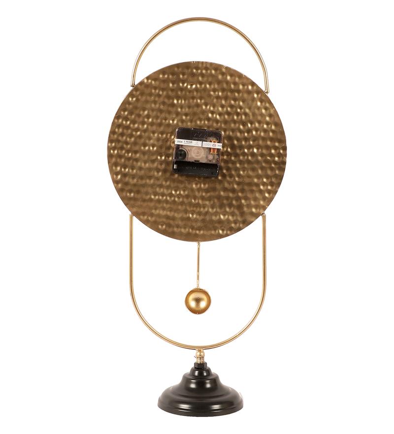 Amaya Decors Black & Gold Oval Table Clock