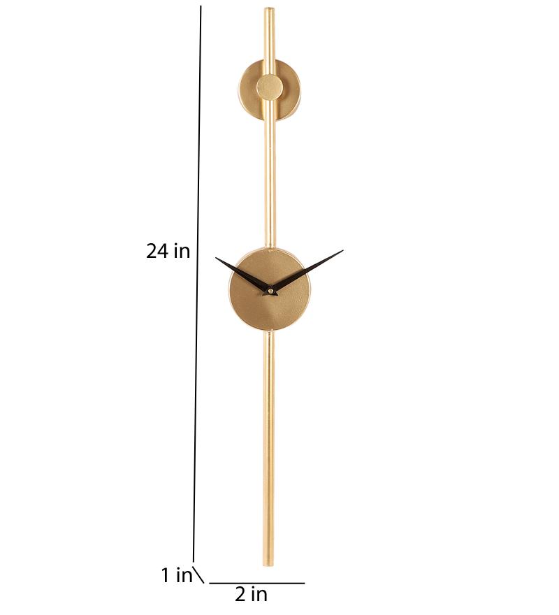 Amaya Decors Gold Slim Long Pipe Clock