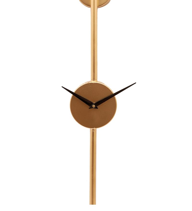 Amaya Decors Gold Slim Long Pipe Clock