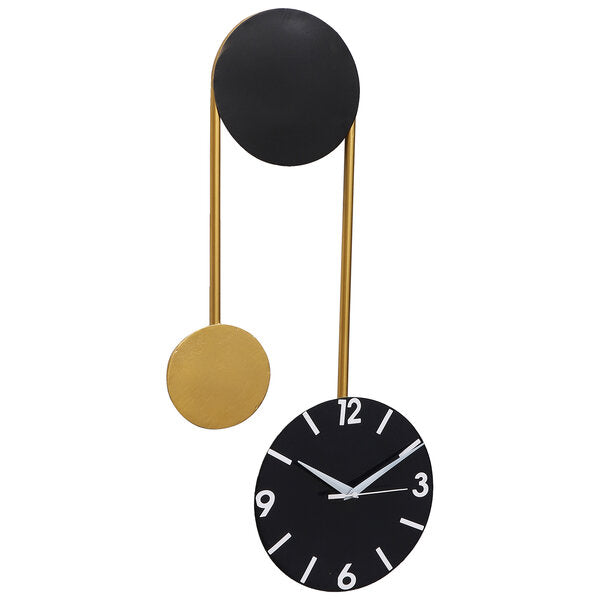 Amaya Decors Hanging Ring Black & Gold Wall Clock