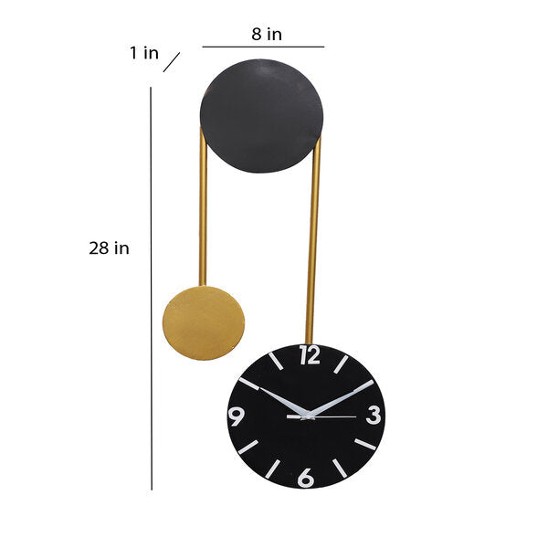 Amaya Decors Hanging Ring Black & Gold Wall Clock