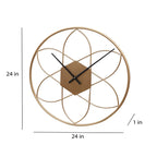 Amaya Decors Round Stripes Gold Wall Clock