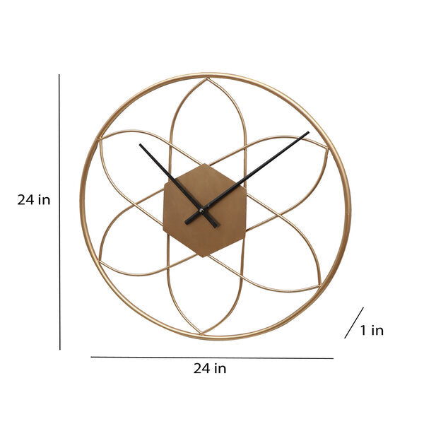 Amaya Decors Round Stripes Gold Wall Clock