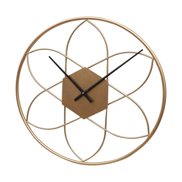 Amaya Decors Round Stripes Gold Wall Clock