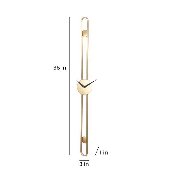 Amaya Decors Long Striped Gold Wall Clock