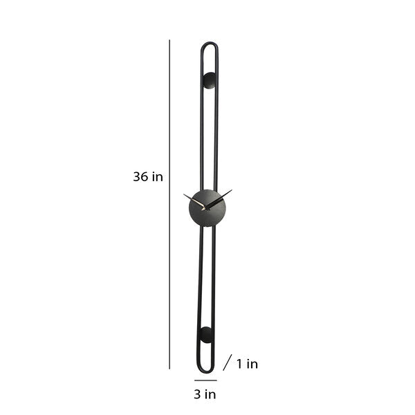 Amaya Decors Long Striped Black Wall Clock