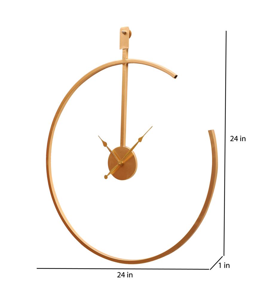 Amaya Decors Gold Half Ring Clock
